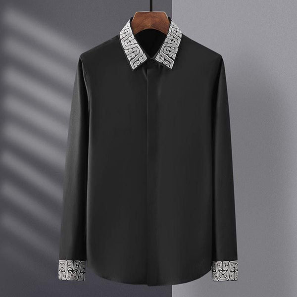 Primum Cotton Stylish Embroidered Shirt For Men (HK1)