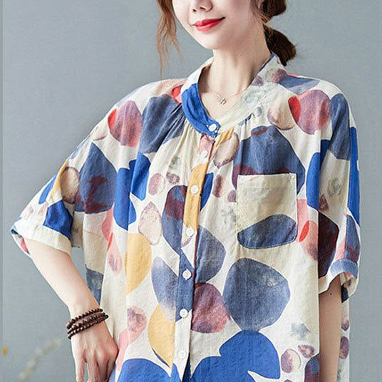🌺 Floral button-up linen shirt!