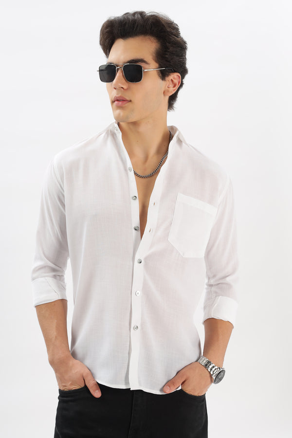 Men's Solid Linen Full Sleeves Shirt (M4)