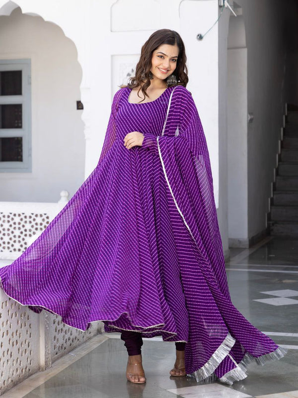 💜 Royal Purple Anarkali Set 👑 | Silver Gota Magic